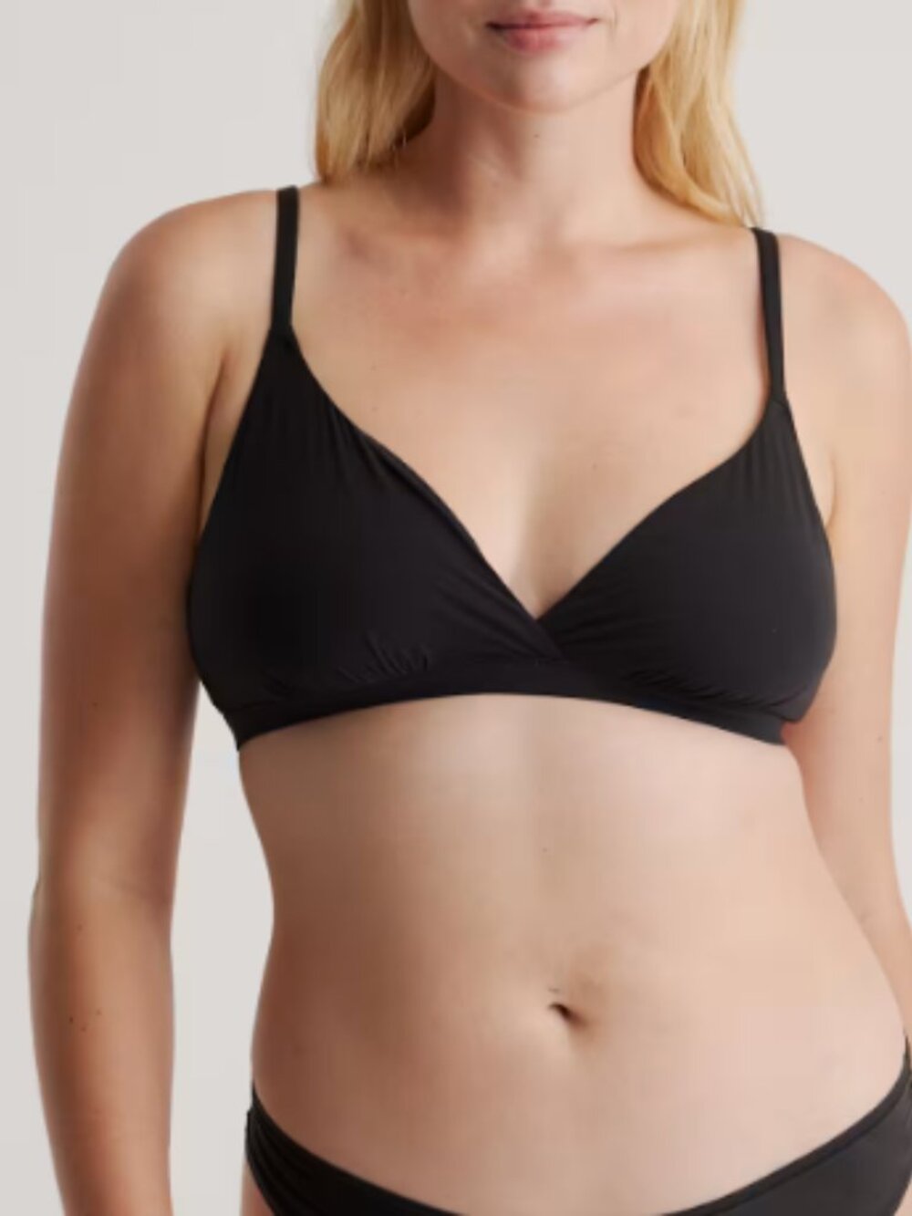 Quince Second Skin Crossover Bralette (2-pack) Black M NWT